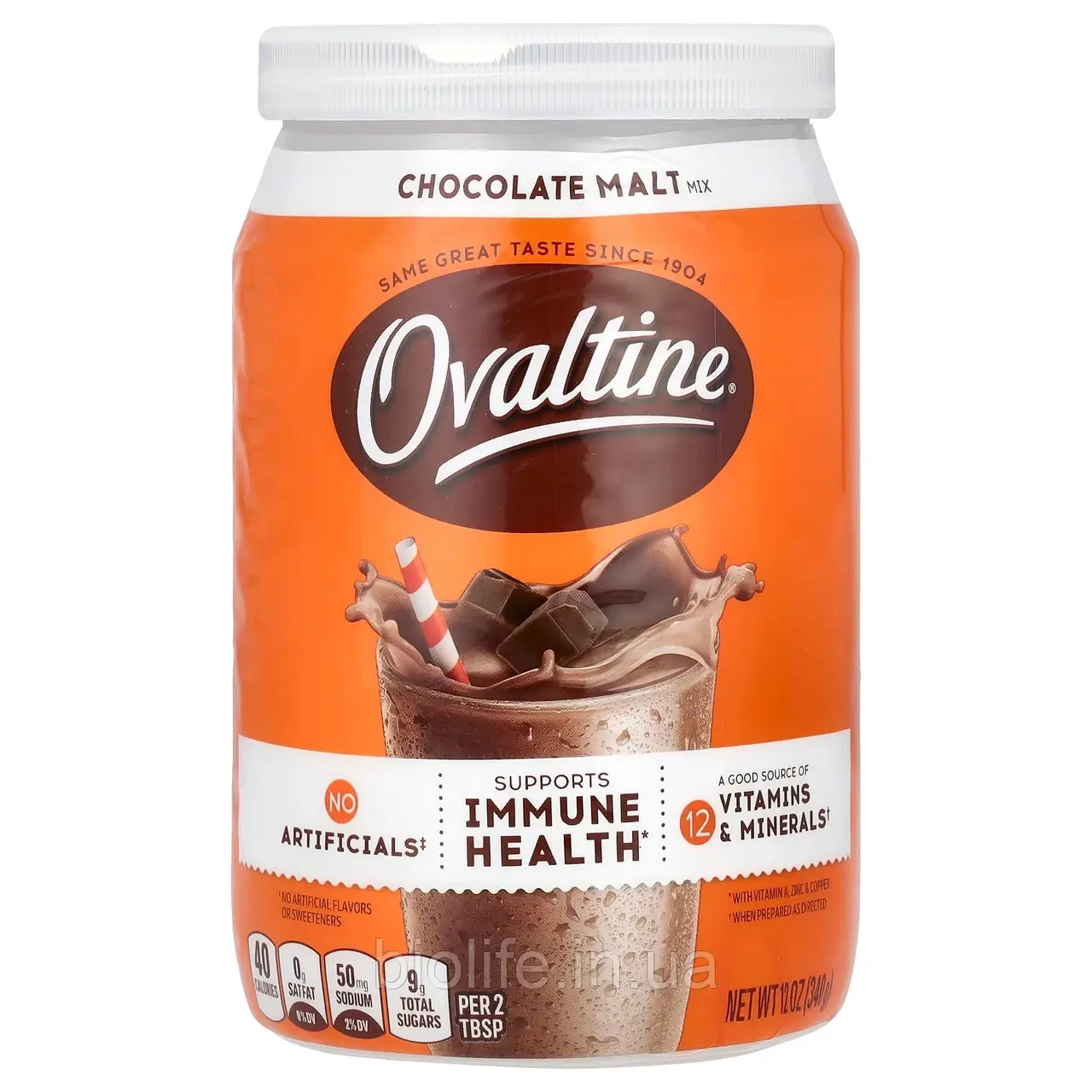 Ovaltine, Шоколадно-солодова суміш, 12 унцій (340 г) оригінал, фото 1