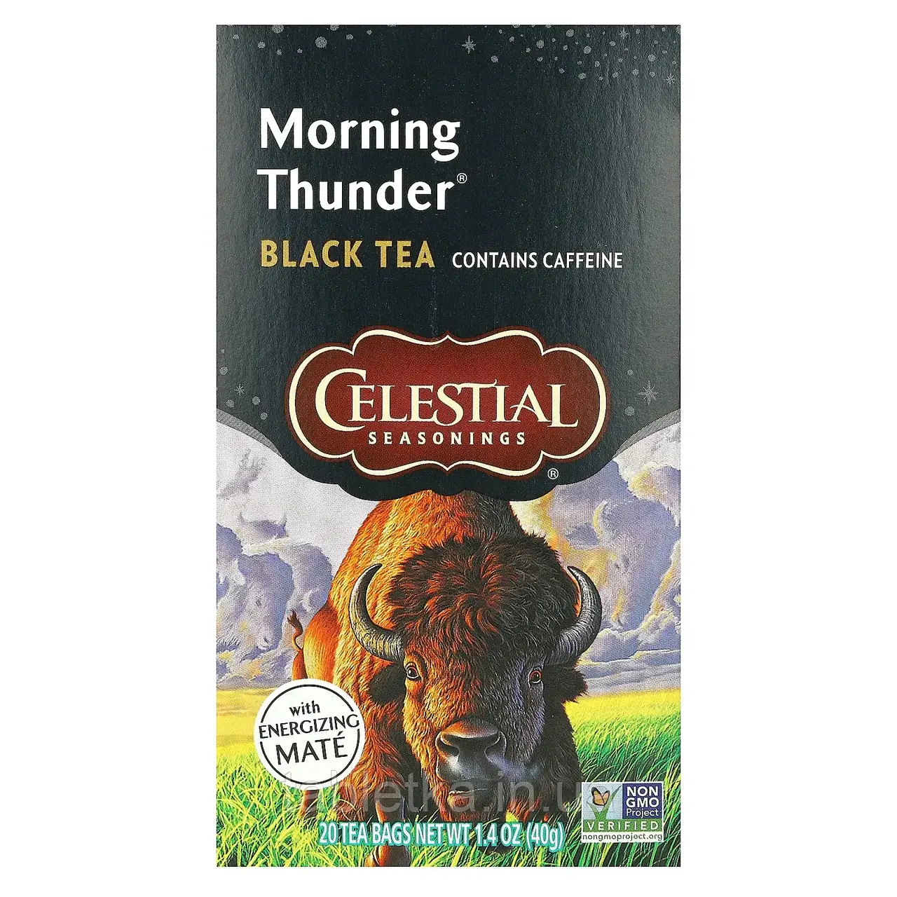 Celestial Seasonings, чорний чай, Morning Thunder, 20 чайних пакетиків, 40 г (1,4 унції)