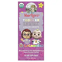 MaryRuth's, Cocomelon, рідкі краплі з бузини для малюків, для дітей від 1 до 3 років, лохина та малина, 35 мг,