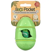 Beco Pets, Beco Pocket, екологічний диспенсер для пакетів, зелений, 1 пакет Beco Pocket, 15 пакетиків