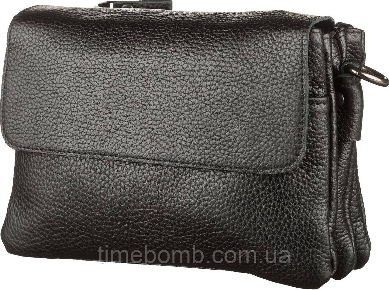 Чоловіча сумка SHVIGEL 11038 шкіряна, Чорна, фото 1