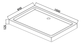 Душовий піддон з сифоном Mixxus HARD ST01-100x80x13 діаметр зливу 52 мм (MI6918), фото 3