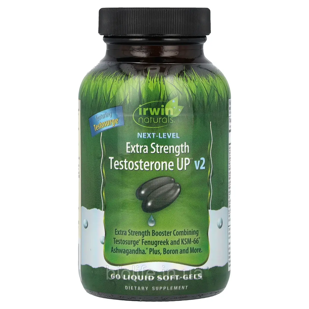 Irwin Naturals, Next Level, Testosterone UP v2, Extra Strength, 60 Liquid Soft-Gels оригінал, фото 1