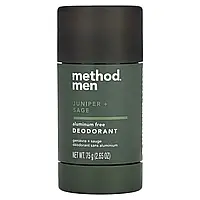Method, для чоловіків, дезодорант, без алюмінію, ялівець і шавлія, 75 г (2,65 унції)