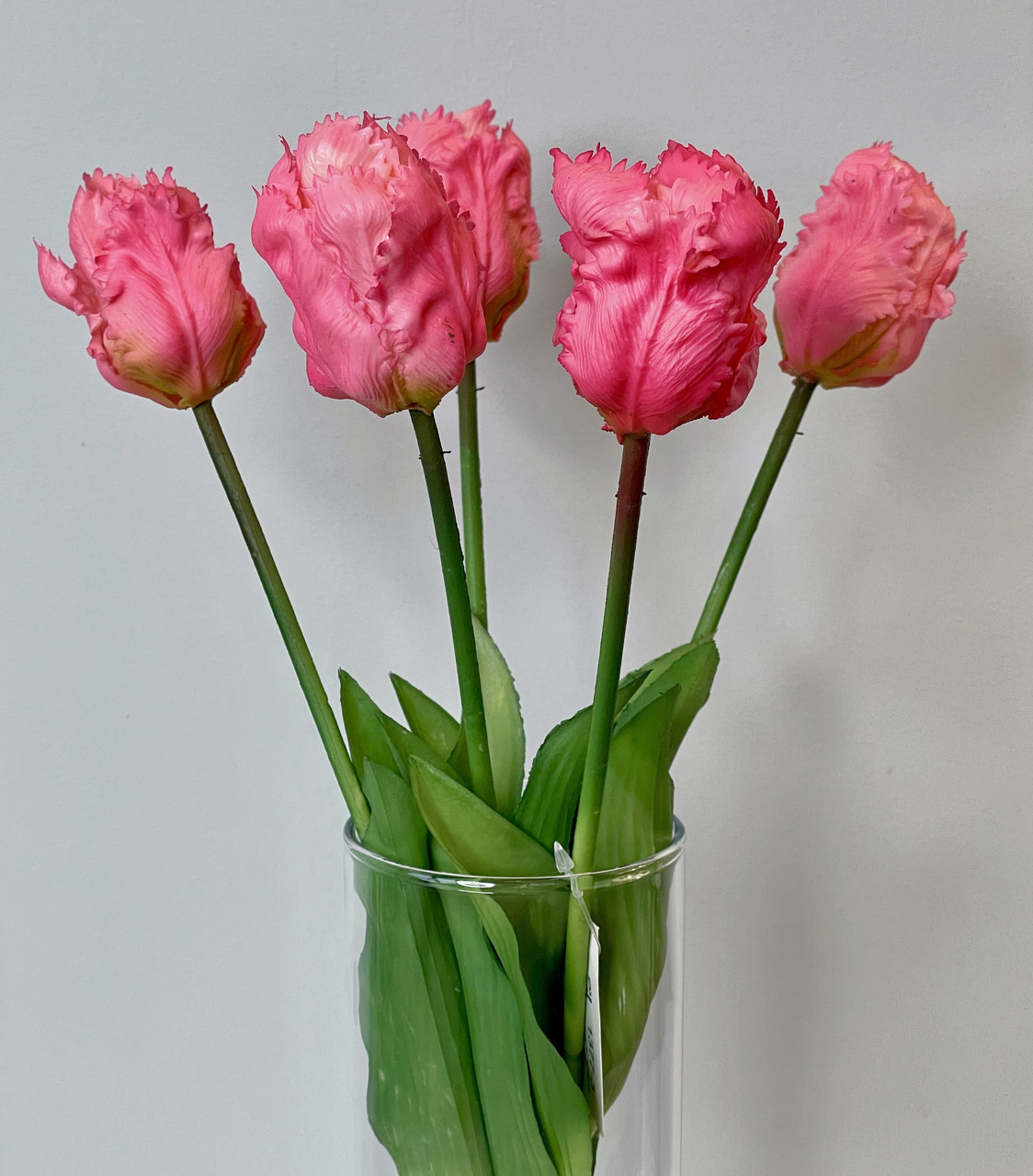 Тюльпани штучні латексні махрові букет 5 квіток рожевий, фото 1