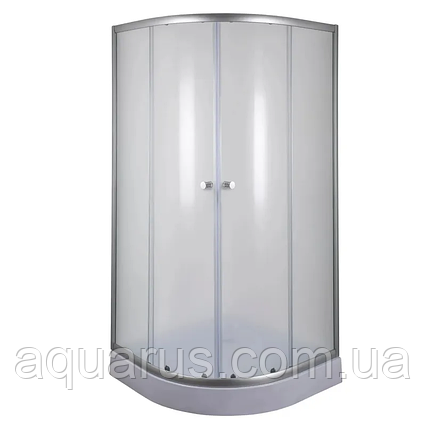 Душова кабіна з низьким піддоном Mixxus PLAIN SCT02-90x90x195-FB SATIN матове скло 4мм (MI6896), фото 1
