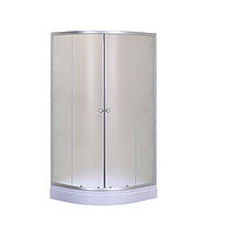 Душова кабіна з низьким піддоном Mixxus PLAIN SCT02-100x100x195-FB SATIN матове скло 4мм (MI6897), фото 3