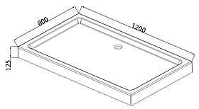 Душовий піддон з сифоном Mixxus HARD ST01-120x80x13 діаметр зливу 52 мм (MI6919), фото 4