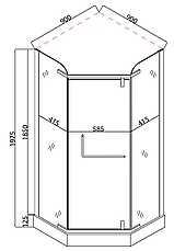 Душова кабіна з низьким піддоном Mixxus LINES SCT01-90x90x198-TR CHROME прозоре скло 6мм (MI6913), фото 3