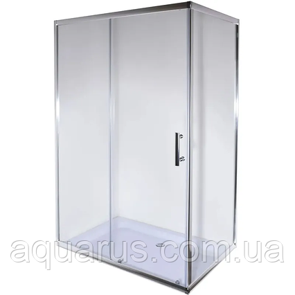 Душова кабіна без піддону Mixxus HARD SC01-100x80x185-TR CHROME прозоре скло 5мм (MI6911), фото 1