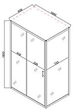 Душова кабіна без піддону Mixxus HARD SC01-100x80x185-TR CHROME прозоре скло 5мм (MI6911), фото 4