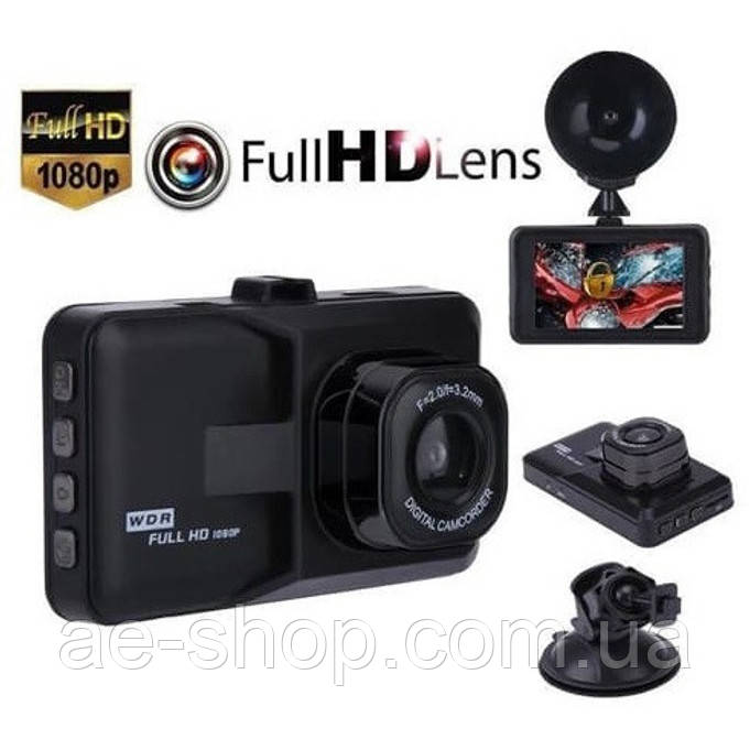 Автомобільний відеореєстратор 626-2, LCD 3", Angel Lens, 1080P Full HD, металевий корпус