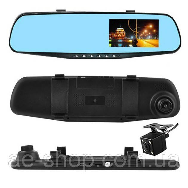 Автомобільний відеореєстратор-дзеркало L-9004 LCD 3.5'' 2 камери 1080P Full HD