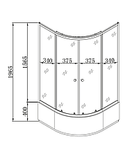 Душова кабіна з високим піддоном Mixxus PLAIN SCT01-90x90x195-FB SATIN матове скло 4мм (MI6894), фото 3