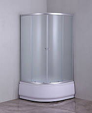 Душова кабіна з високим піддоном Mixxus PLAIN SCT01-90x90x195-FB SATIN матове скло 4мм (MI6894), фото 6