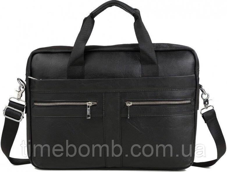 Сумка чоловіча Vintage 14625 шкіряна Чорна