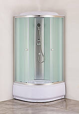Бокс душовий без гідромасажу Mixxus STRONG SB01-90x90x215-FB SATIN з високим піддоном (MI6884), фото 4