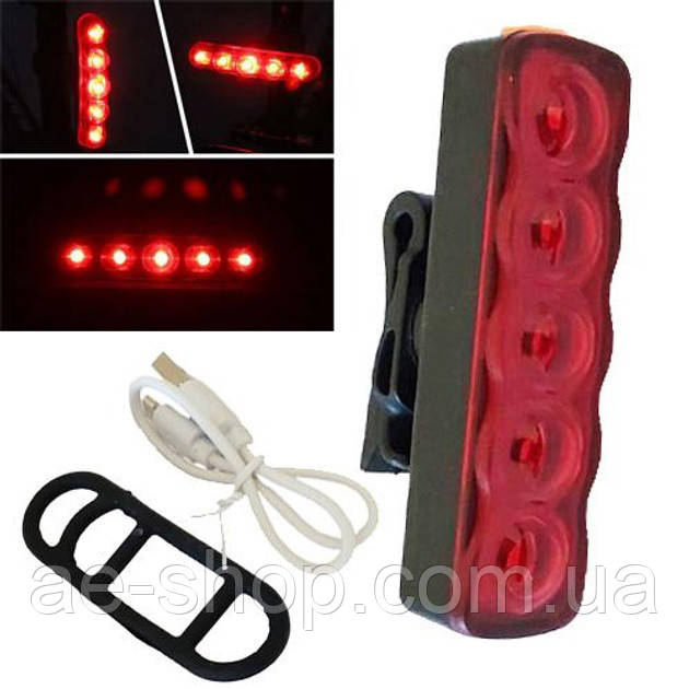 Велоліхтар XFL-101-5LED, Велосипедний ліхтар з функцією мигалки, Світлові сигнали для велосипеда