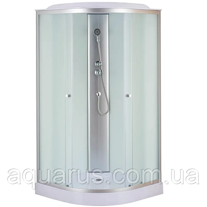 Бокс душовий без гідромасажу Mixxus STRONG SB02-90x90x215-FB SATIN з низьким піддоном (MI6886), фото 1