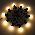 Вулична гірлянда 5 м у стилі Ретро на чорному дроті з 10 LED лампами та теплим білим свіченням, фото 10