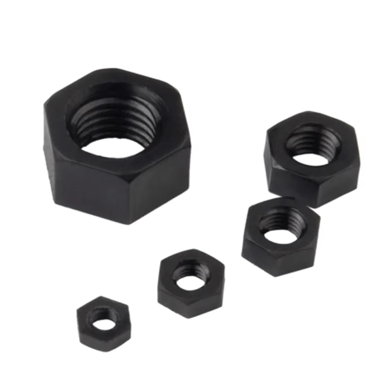 Гайки нейлонові М3, чорні, комплект 4шт, для фіксації нейлонових стійок