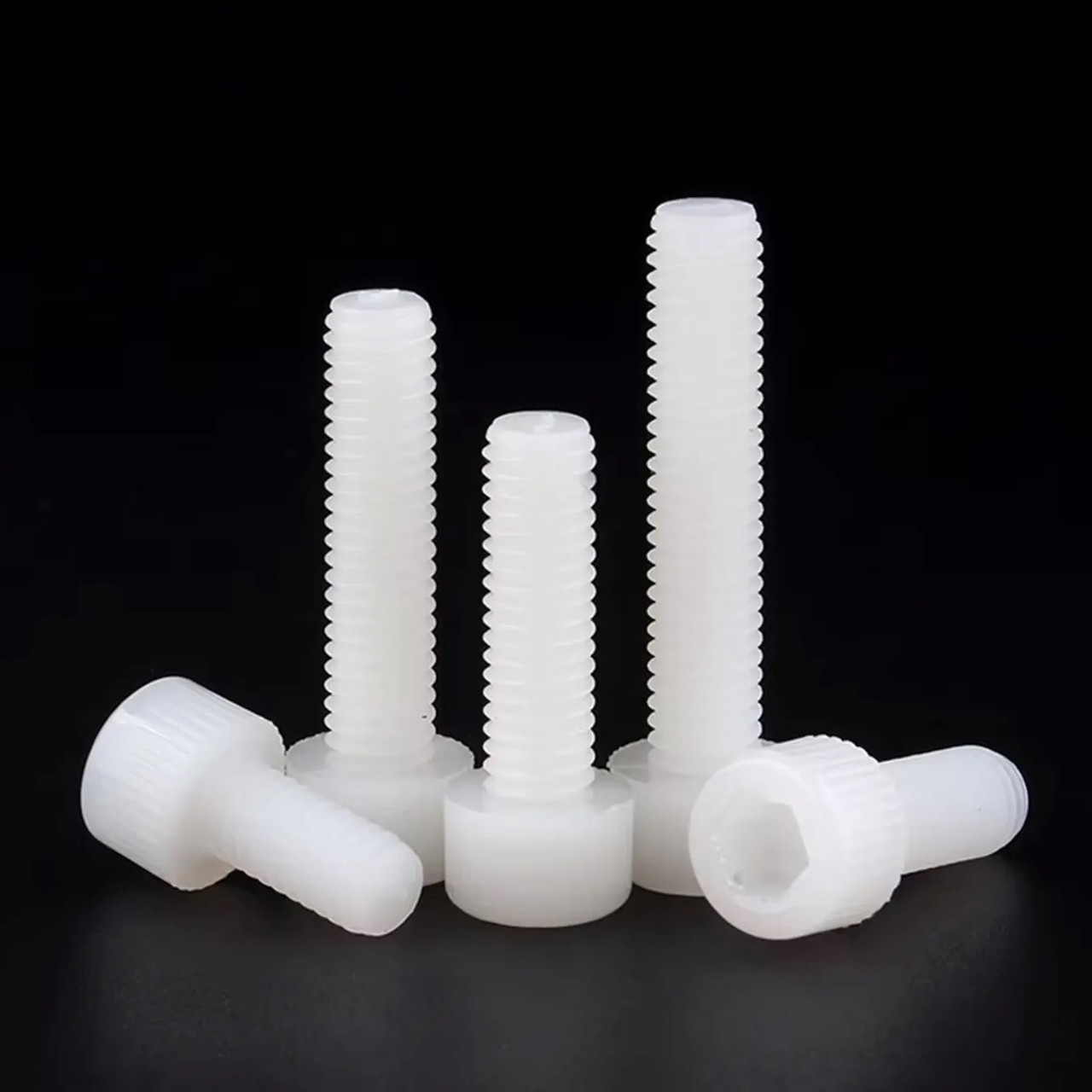 Гвинти шестигранні М3х15мм, 20 шт, болти для FPV-дронів, 3D-принтерів, електроніки, білі, нейлонові