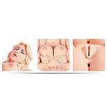 Мастурбатор лялька Kokos Victoria 2WayPlus з вібрацією й масажем, два входи: вагіна та попіка, фото 5