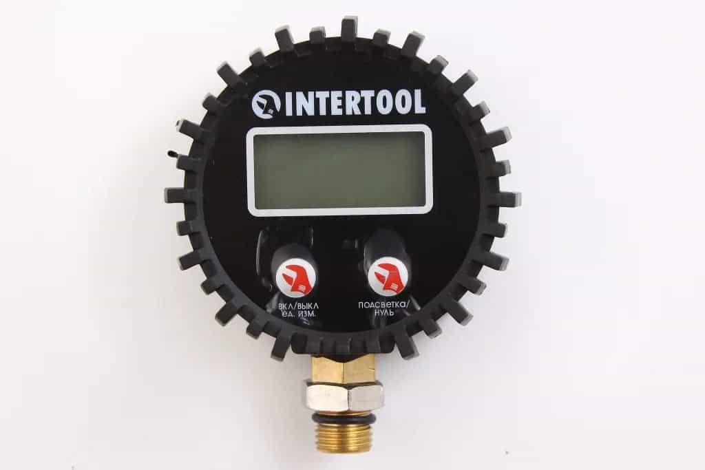 Манометр для пістолета підкачування цифровий "Intertool" 1/4" різь внизу