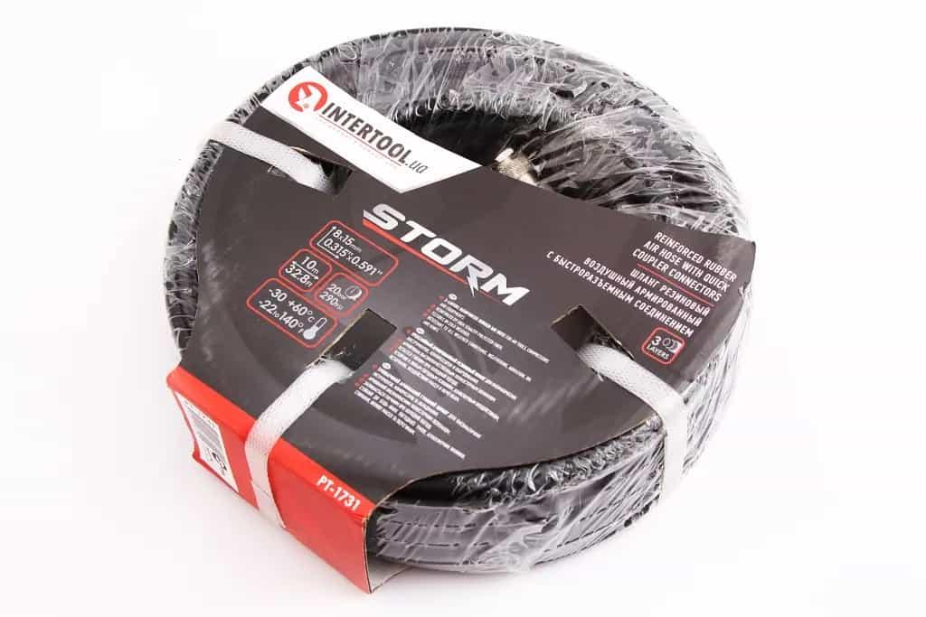 Шланг підкачки армований гумовий 8*15мм "Intertool" Storm 20атм 10м, фото 1