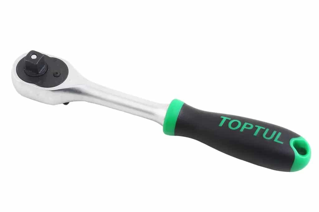 Ключ тріскачка 3/8" 36 зубів "Toptul" гумова ручка, фото 1
