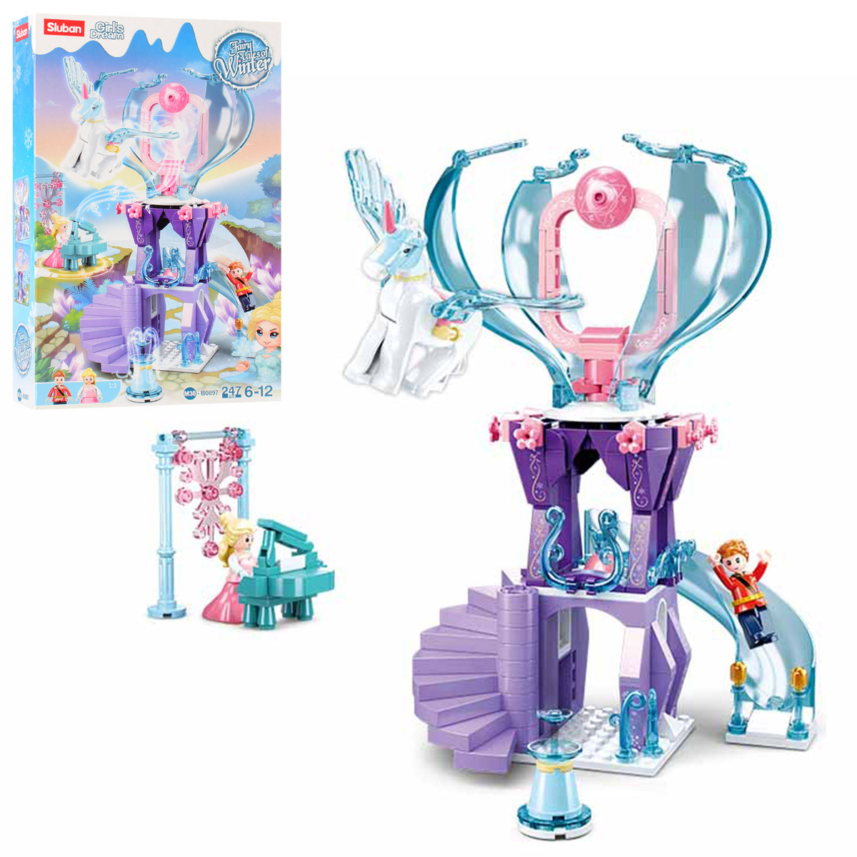 Конструктор SLUBAN Girls Dream Замок єдинорога M38-B0897, фото 1