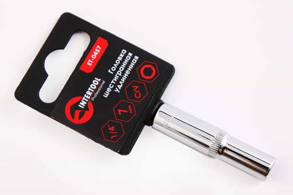Головка 1/4" 6-г. подовжена 7 мм "Intertool"