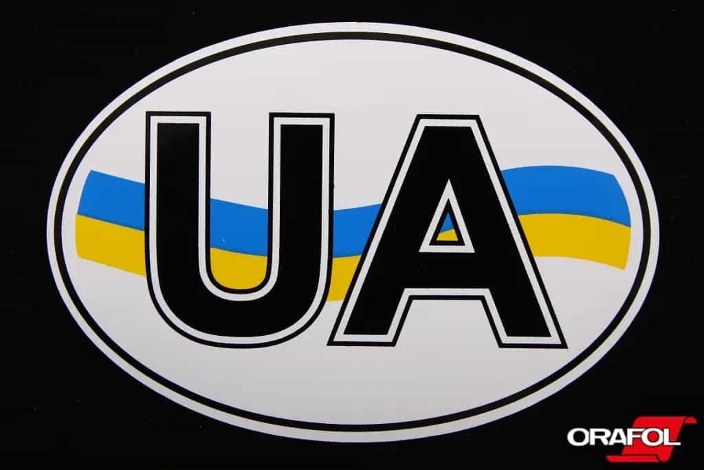 Наклейка UA з прапором 9*13см