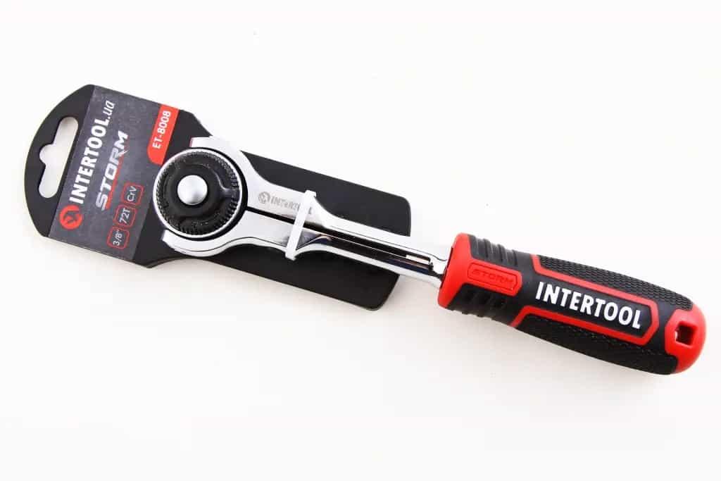 Ключ тріскачка 3/8" 72 зуби "Intertool" Storm поворотний