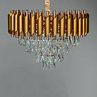 Сучасна кришталева люстра на 9 ламп Е14 колір каркасу золотий D-0112-500GD+SGD, фото 2