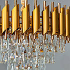Сучасна кришталева люстра на 9 ламп Е14 колір каркасу золотий D-0112-500GD+SGD, фото 4