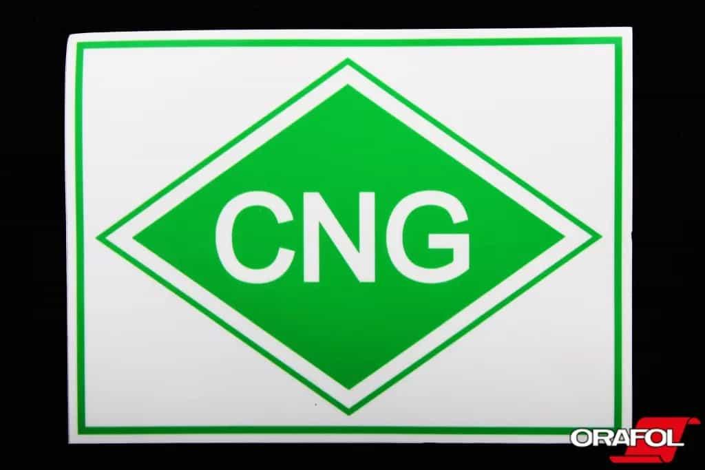 Наклейка знак ГАЗ "CNG" 10*15см