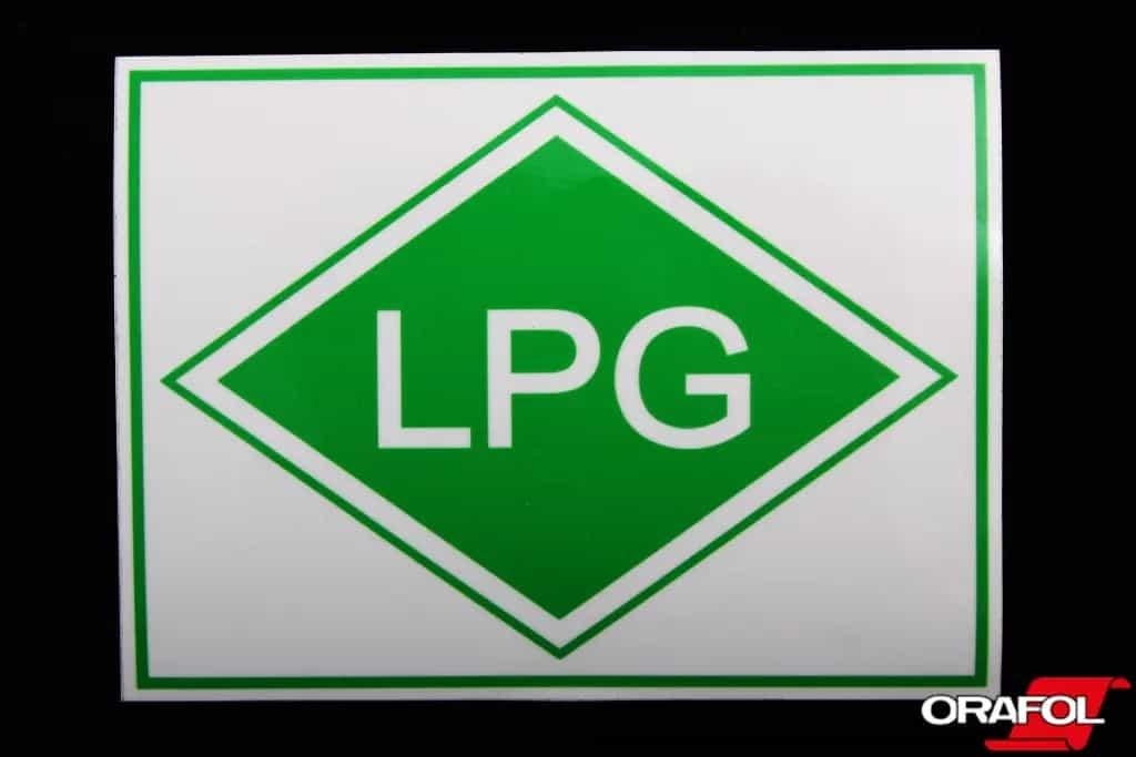 Наклейка знак ГАЗ "LPG" 10*15см
