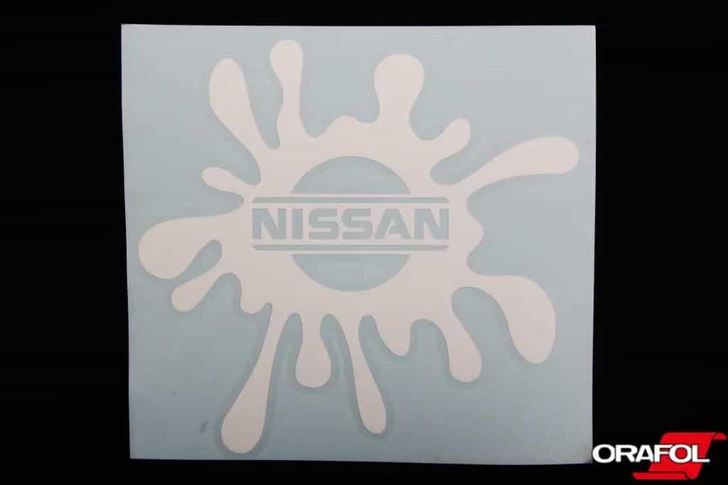 Наклейка Пляма плотер біла Nissan 12*11см