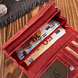 Жіночий шкіряний гаманець зелений геометричний вінтаж Paolo Peruzzi, фото 3