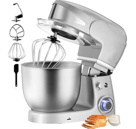 Кухонний тестоміс міксер планетарний Royalty Line RL — PKM1600W, 6L, Silver, фото 1