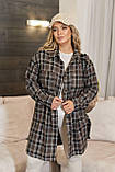 Стильна жіноча сорочка у клітину Тканина турецька фланель Розміри 44-46, 48-50, 52-54, 56-58, 60-62, фото 2