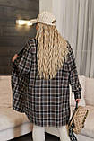 Стильна жіноча сорочка у клітину Тканина турецька фланель Розміри 44-46, 48-50, 52-54, 56-58, 60-62, фото 4