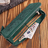 Жіночий шкіряний гаманець з квітами вінтаж RFID Paolo Peruzzi, фото 5