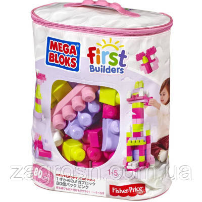 Promo Ціна! Конструктор Mega Bloks рожевий у мішку 80 деталей (DCH62) - тільки на ZaGrosh.com.ua, фото 1