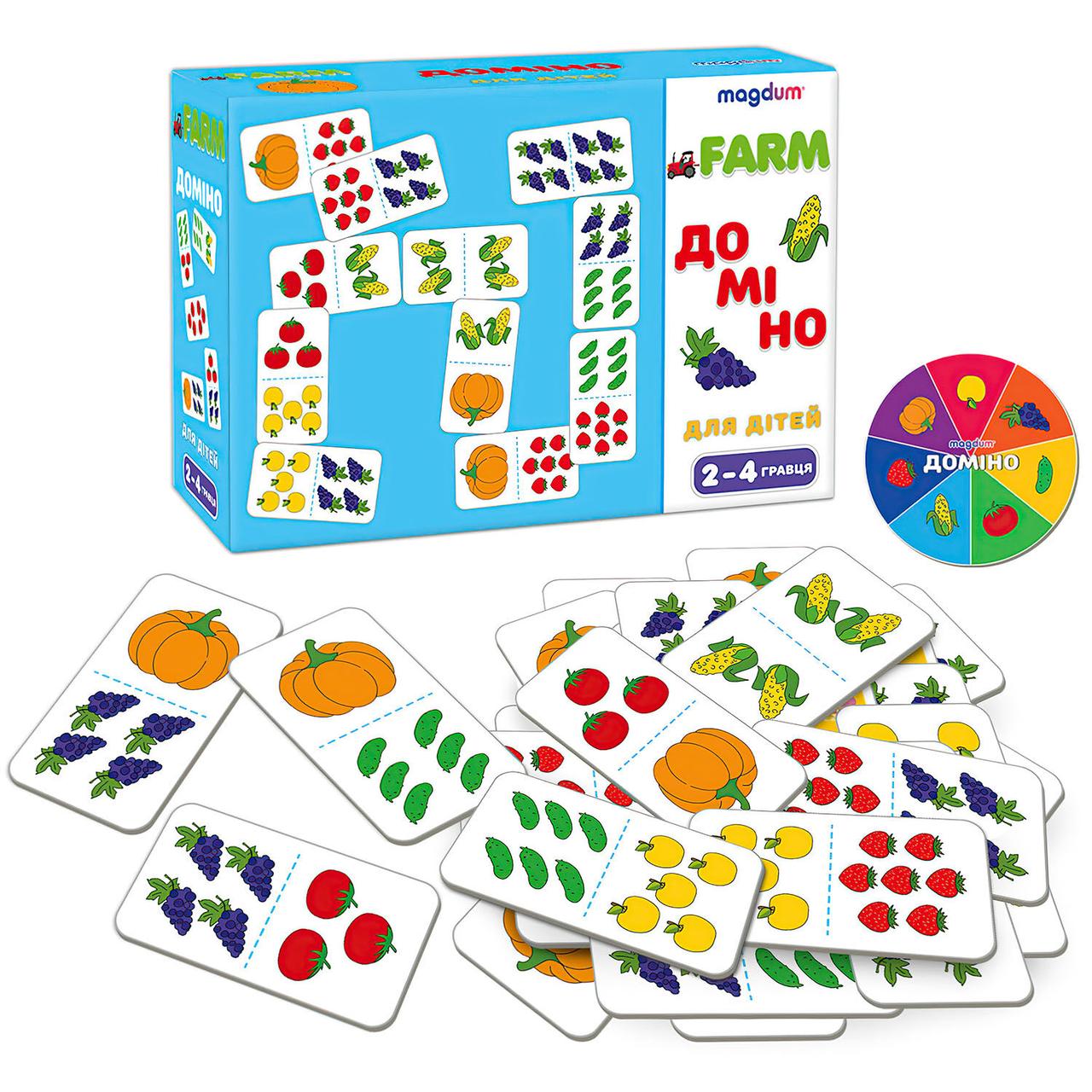 Гр Гра настільна ME5032-23 EN "Доміно. Фрукти-овочі" "Magdum", 29 фішок, в коробці, фото 1