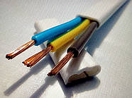 Провід, шнур ШВВП 3х1.5 мідний плоский трижильний Одеса ГОСТ (кратно 100м)