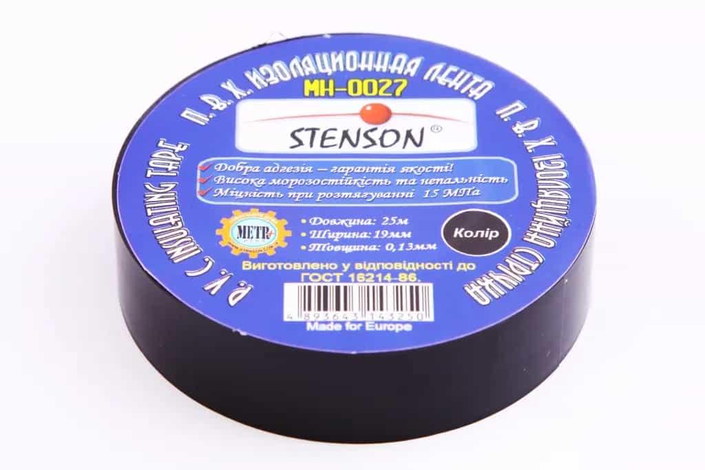 Ізоляційна стрічка ПВХ 25м "Stenson" 0.13*19мм чорна