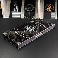 Нарди скляні з деревом Роза вітрів 60×30×6см подарункові, фото 4