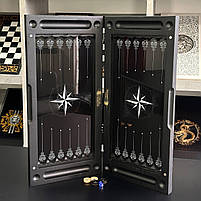 Нарди скляні з деревом Роза вітрів 60×30×6см подарункові, фото 3